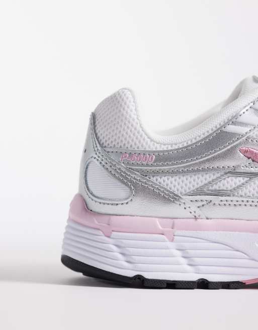 Zapatillas de deporte plateadas y rosas unisex P-6000 de Nike, 3 de 5