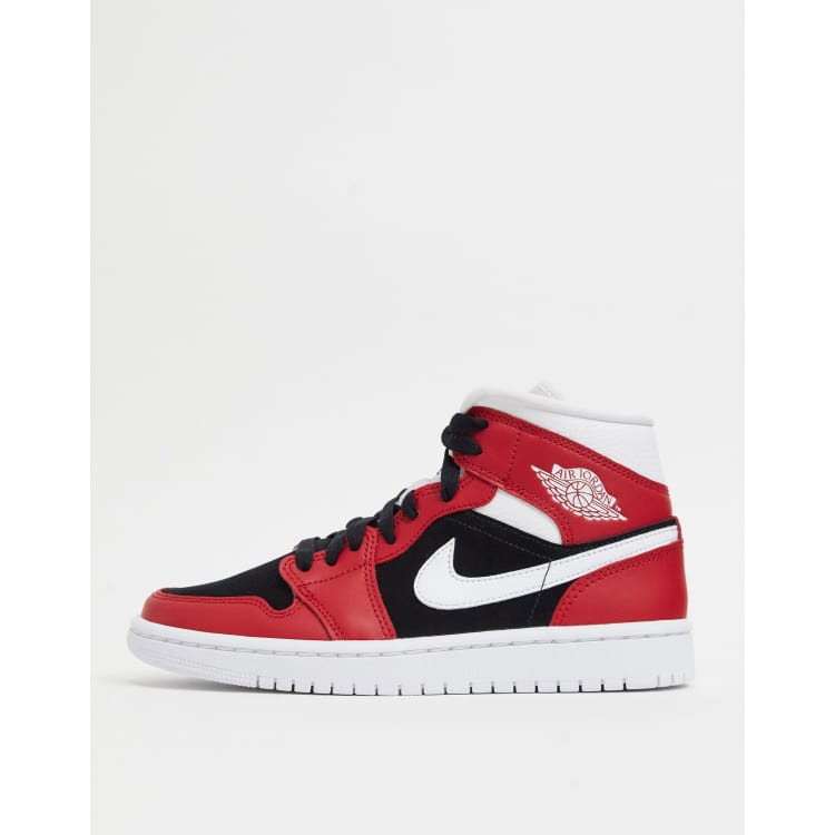 Jordan 1 mid rojas y negras hot sale