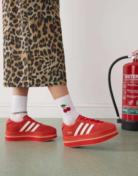 Zapatillas de deporte rojas y blancas Gazelle Stack de adidas Originals - view 1