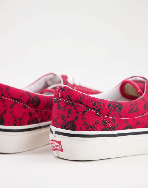 Vans negras clearance con flores rojas