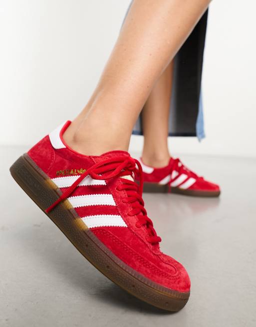 Zapatillas de deporte rojo escarlata y blancas con suela de goma Handball Spezial de adidas Originals