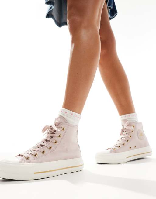 Zapatillas de deporte rosa claro Chuck Taylor All Star Lift Hi de Converse, 5 de 5