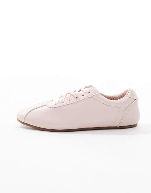 Zapatillas de deporte rosa pálido con cordones de cinta Toffee de SEQWL, 2 de 5