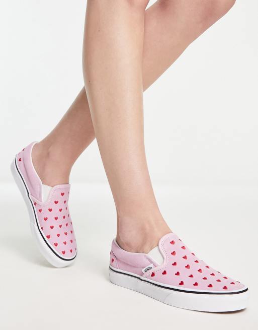 Zapatillas de deporte rosa pastel con diseño de corazones Slip On de Vans |  ASOS