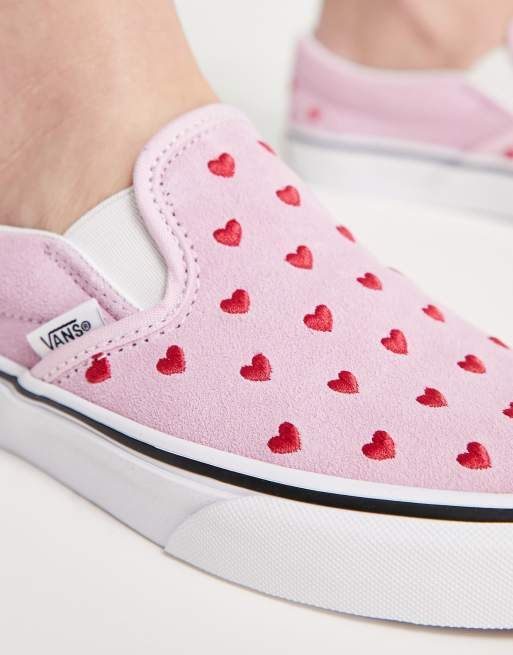 Zapatillas de deporte rosa pastel con diseño de corazones Slip On de Vans |  ASOS