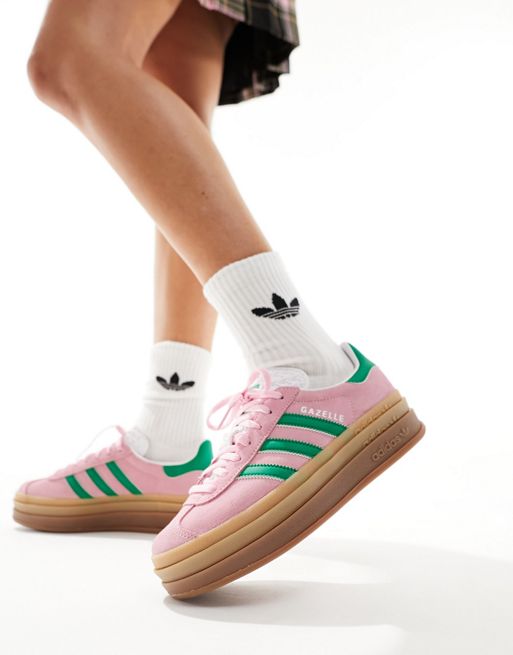 Zapatillas de deporte rosa pastel y verdes Gazelle Bold de adidas Originals