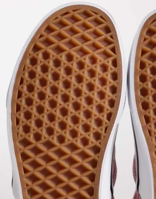 Zapatillas de deporte rosas a cuadros dameros sin cierres Slip-On de Vans, 5 de 5