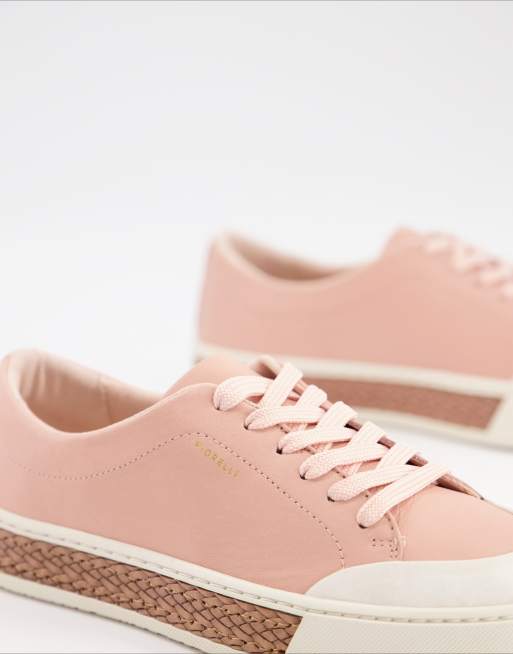 Zapatillas de deporte rosas claras cordones de cuero de | ASOS