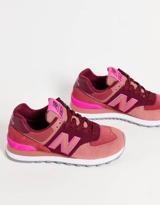 Zapatillas de deporte rosas con diseño color block 574 de New Balance