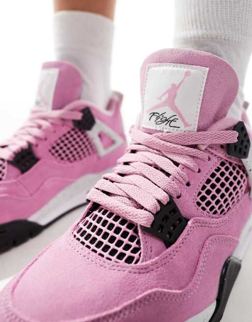 Zapatillas de deporte rosas y negras Air Jordan 4 Retro de Jordan, 3 de 5