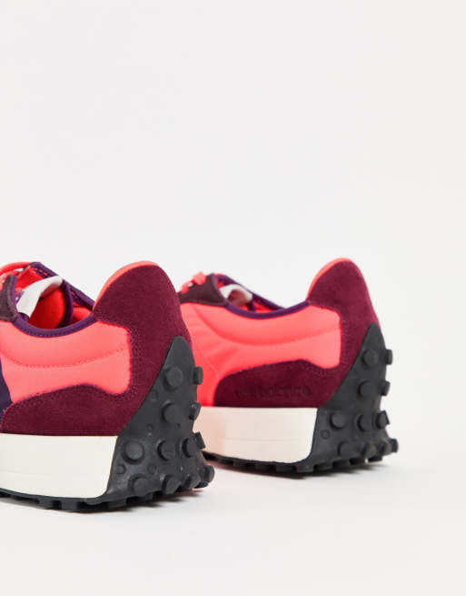 Zapatillas de deporte rosas y rojas 327 de New Balance, 3 de 4