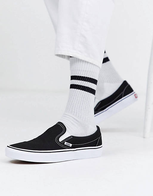 Zapatillas de deporte sin cierres en negro y blanco de Vans Classic