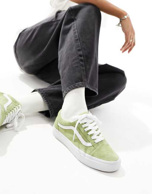 Tenis vans gris con verde hot sale