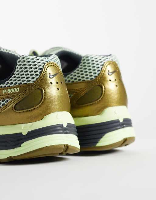 Zapatillas de deporte verde metalizado P-6000 SE de Nike, 3 de 5