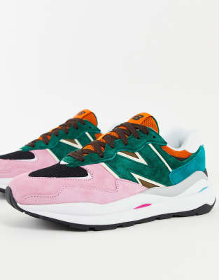 Zapatillas de deporte verde multicolor con diseño color block de ante 54/70 de New Balance