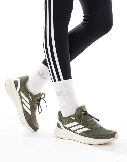 Zapatillas de deporte verde oliva y color crema RunFalcon 5 de adidas Running