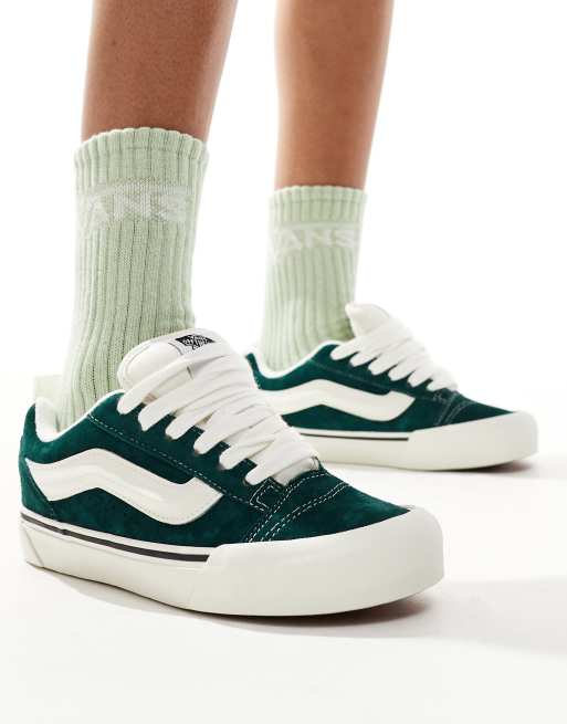 Zapatillas de deporte verde oscuro de ante con suela gruesa Knu Skool de Vans, 3 de 5