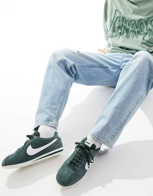 Zapatillas de deporte verde oscuro para hombre de ante Cortez de Nike ASOS