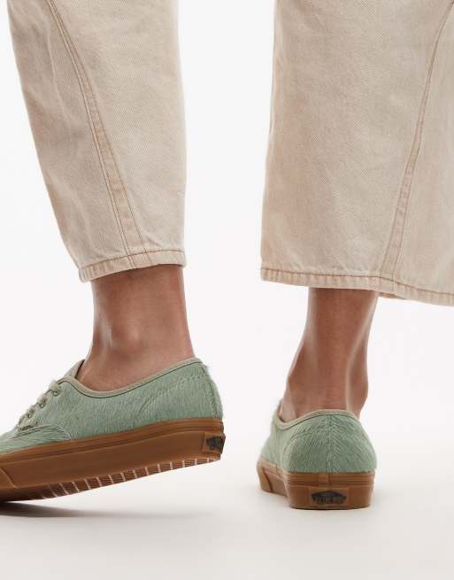 Zapatillas de deporte verde salvia con acabado efecto piel de potro de Vans Authentic, 3 de 5