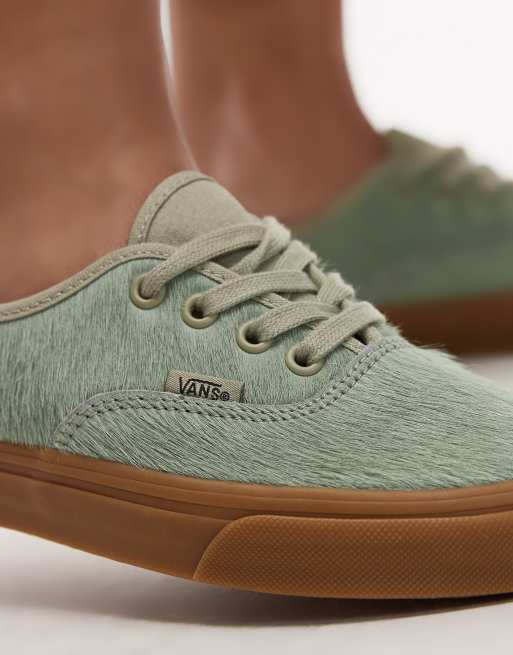 Zapatillas de deporte verde salvia con acabado efecto piel de potro de Vans Authentic, 4 de 5