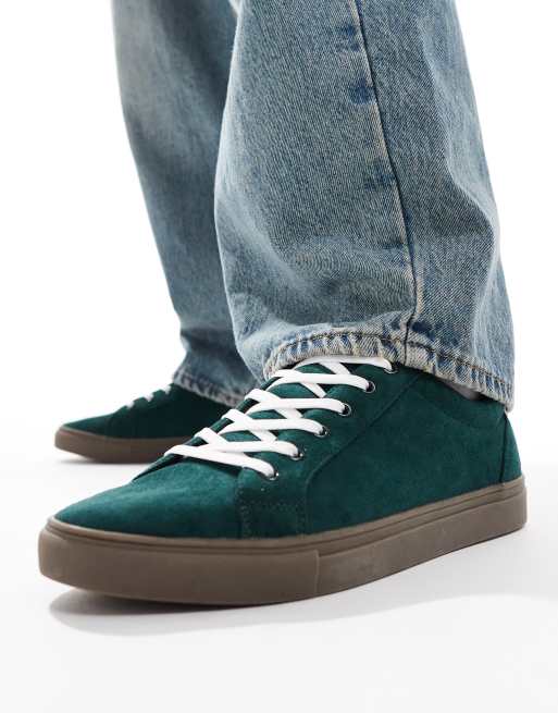 Zapatillas de deporte verdes con cordones de antelina de ASOS DESIGN, 3 de 5