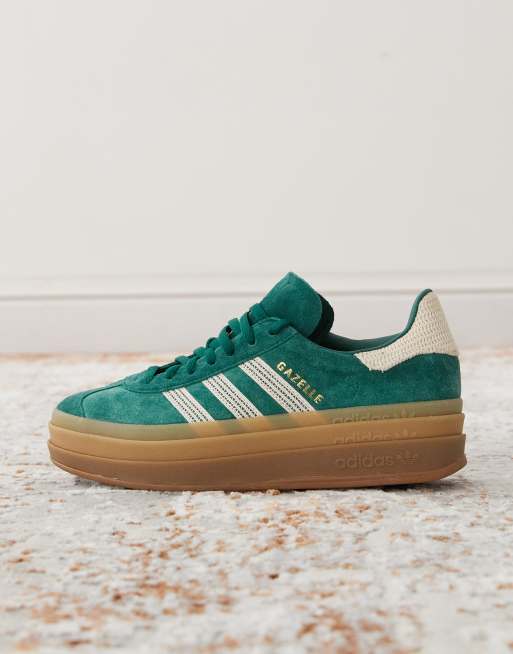 Zapatillas de deporte verdes con plataforma y detalles blancos de croch  Gazelle Bold de adidas Originals | ASOS
