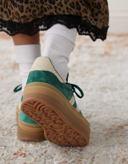 adidas gazelle silver green womens Adidas gazelle plataforma main image 1
