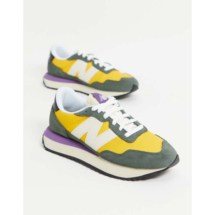 Zapatillas de deporte verdes y amarillas 237 de New Balance ASOS