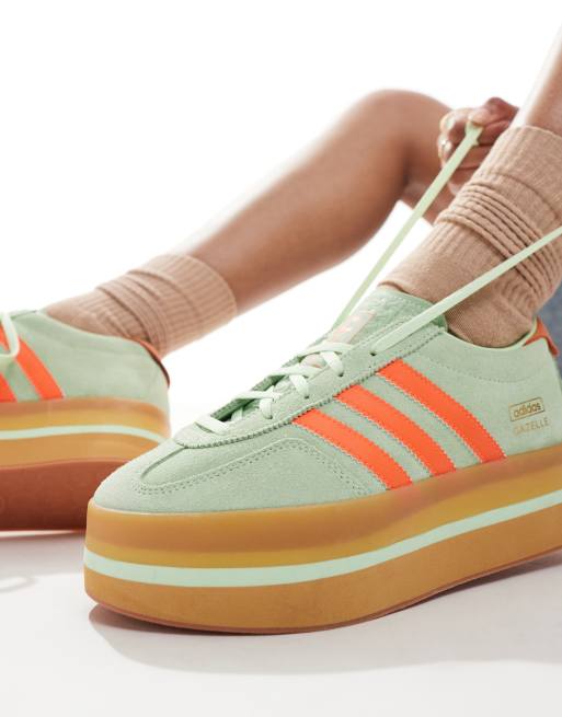 adidas gazelle silver green womens ADIDAS W Gazelle Indoor verde efecto mohair JP8342