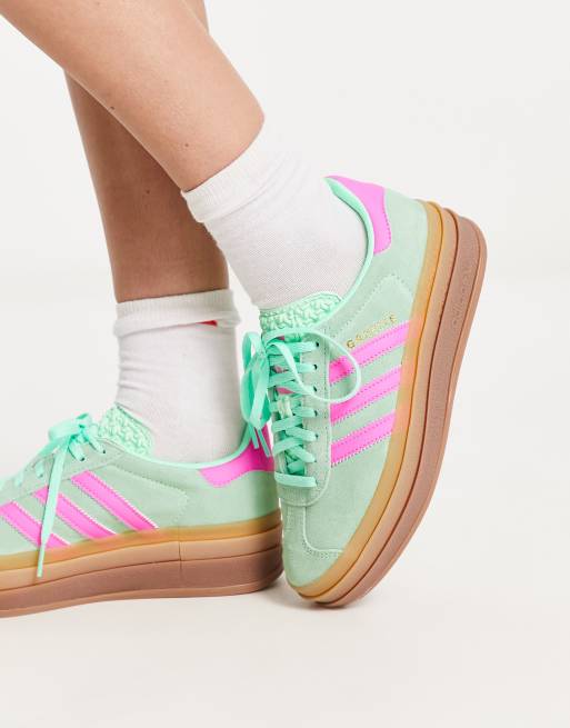 Zapatillas de deporte verdes y rosas con plataforma Bold de adidas Originals |