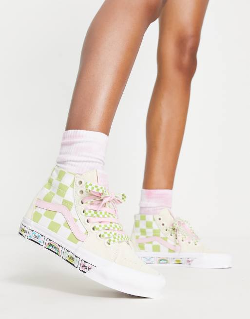 imperdonable Almeja Comercialización Zapatillas de deporte verdes y rosas SK8-Hi Tapered de Vans | ASOS