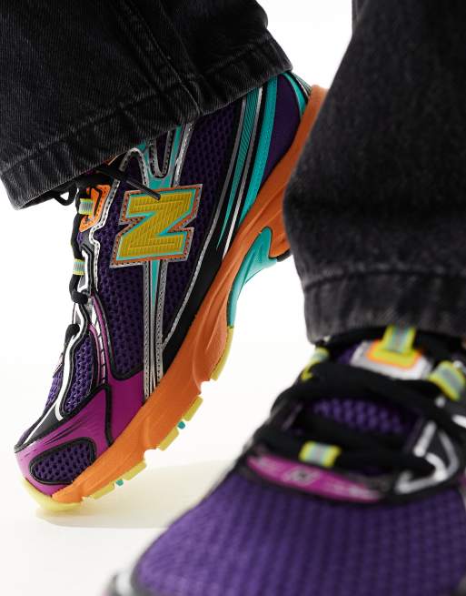 Zapatillas de deporte violetas y naranjas 740 de New Balance, 4 de 5