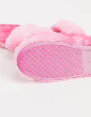 Zapatillas de estar en casa con dos tiras en rosa Zhuji de ASOS DESIGN |  ASOS