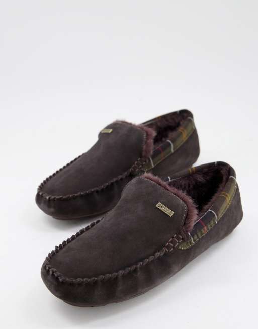 Zapatillas de estar en casa de ante en marrón Monty de Barbour