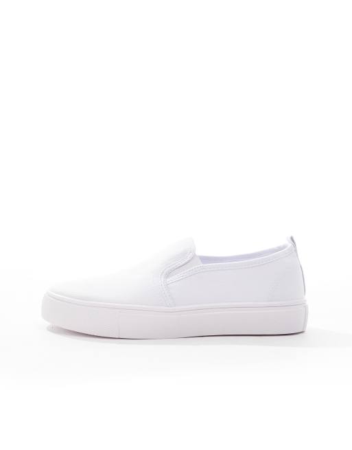 Zapatillas de lona de ancho especial sin cierres en blanco Dotty de ASOS DESIGN, 2 de 5