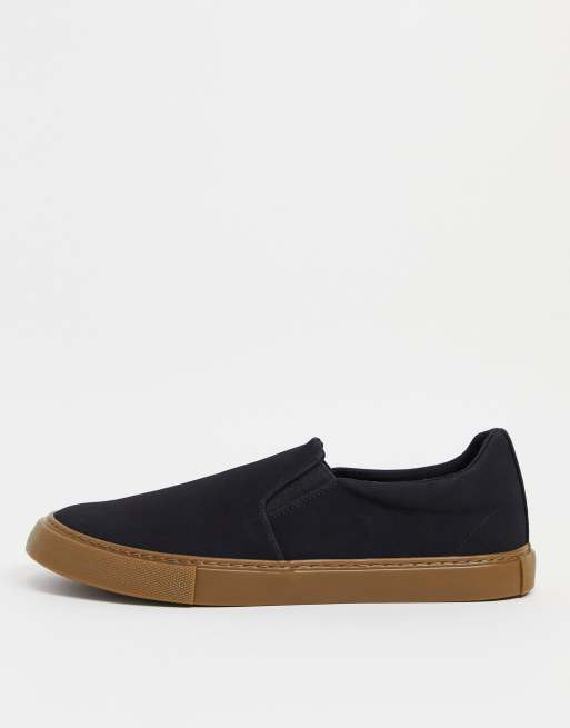 Zapatillas de lona negras sin cierres con suela de goma de ASOS DESIGN, 3 de 4