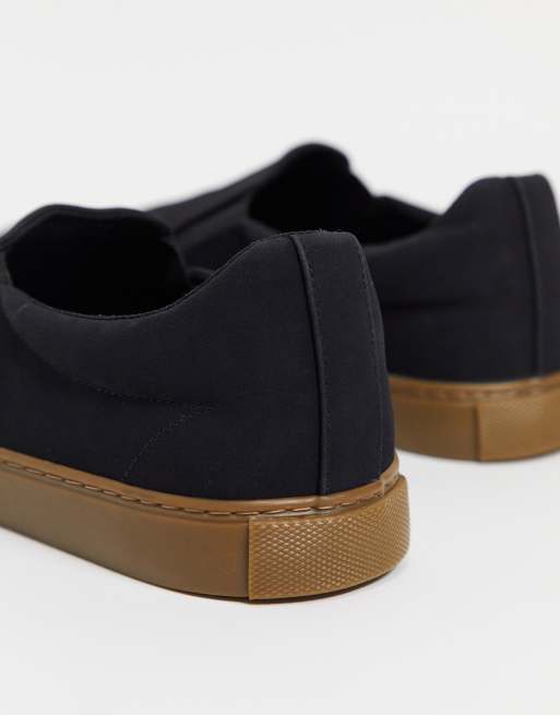 Zapatillas de lona negras sin cierres con suela de goma de ASOS DESIGN, 4 de 4
