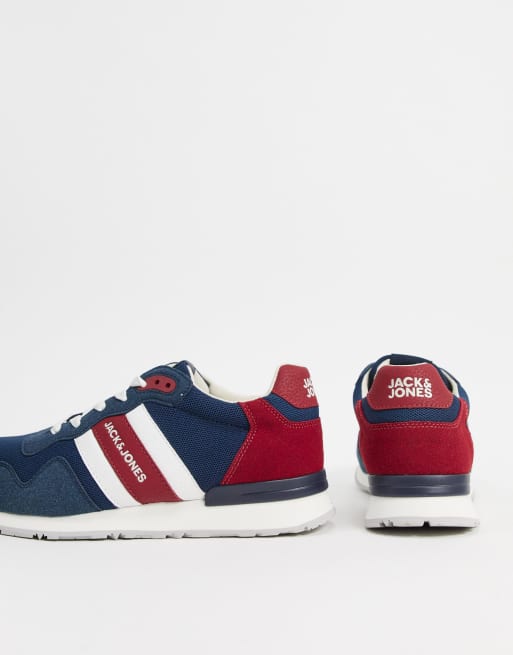 Zapatillas de malla con rayas en contraste en azul marino de Jack & Jones, 3 de 4