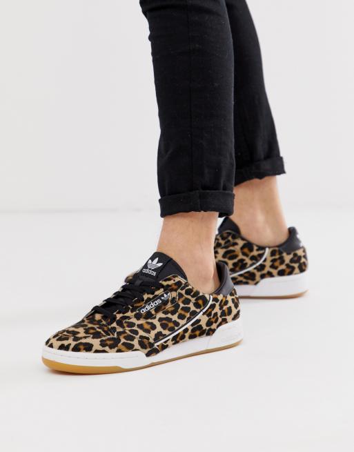 Papá El otro día Tina Zapatillas de piel de poni con estampado de leopardo continental 80s de  adidas Originals | ASOS