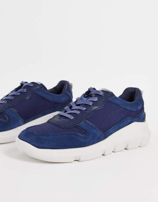 Zapatillas deportivas azul marino con suela gruesa de Ted Baker
