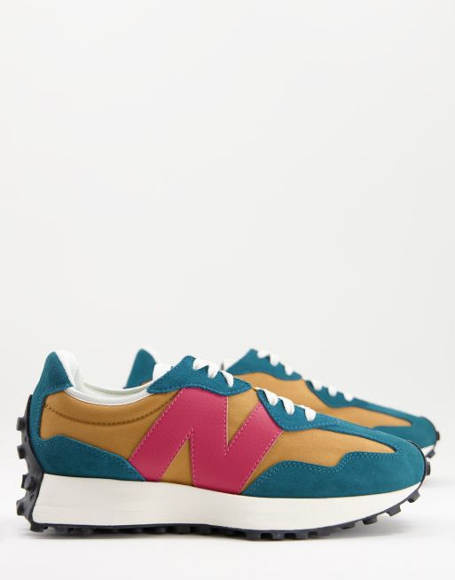 Zapatillas deportivas beis y verdes 327 de New Balance