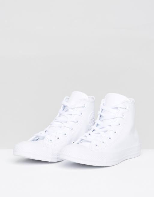 Zapatillas deportivas blancas de cuero Chuck Taylor All Star Hi Leather de Converse, 2 de 4
