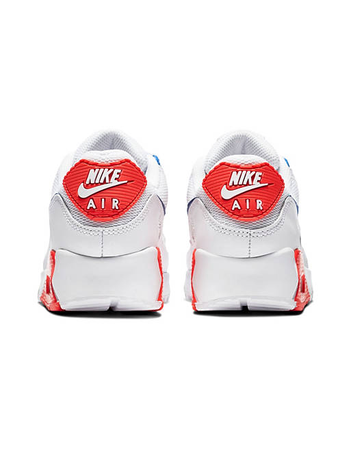 Panda Coche Aventurero Zapatillas deportivas blancas, rojas y azules estilo años 90 Air Max de Nike  | ASOS