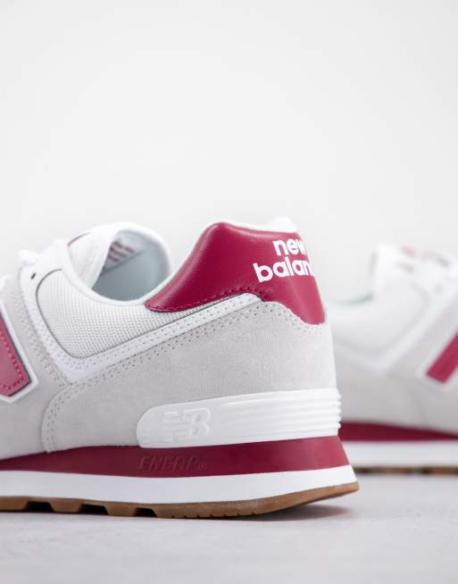 Zapatillas deportivas blancas y rojas 574 de New Balance, 2 de 4