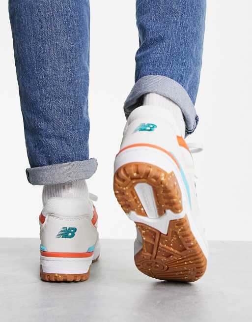 Zapatillas deportivas color cerceta y amarillas con suela de goma 550 de New Balance
