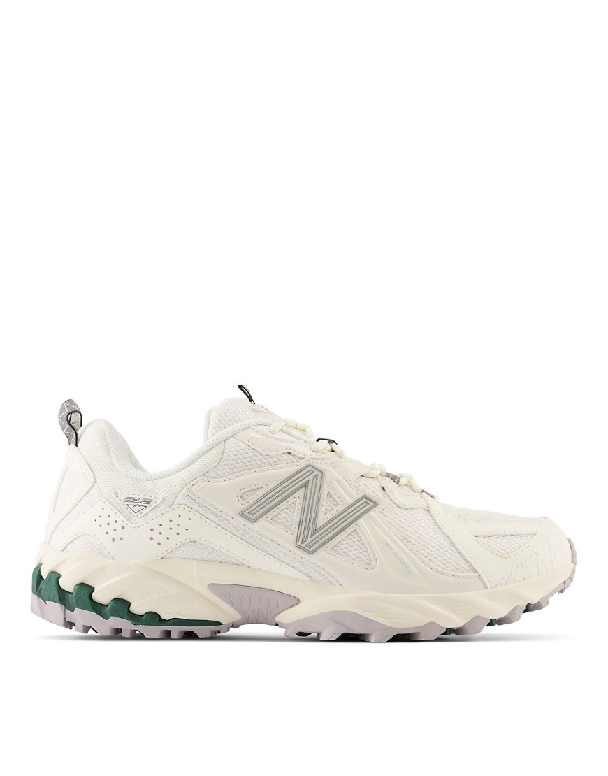 zapatillas deportivas color crema con detalles verdes 610t de new balance-blanco