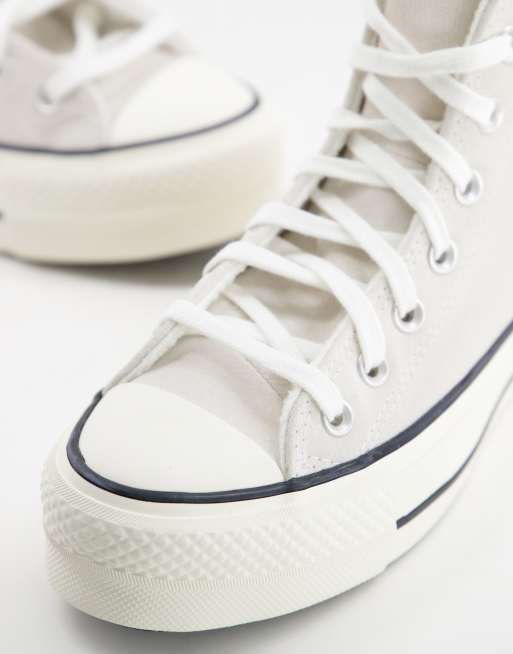 Zapatillas deportivas color garceta con plataforma de ante Chuck Taylor All Star Hi Lift de Converse