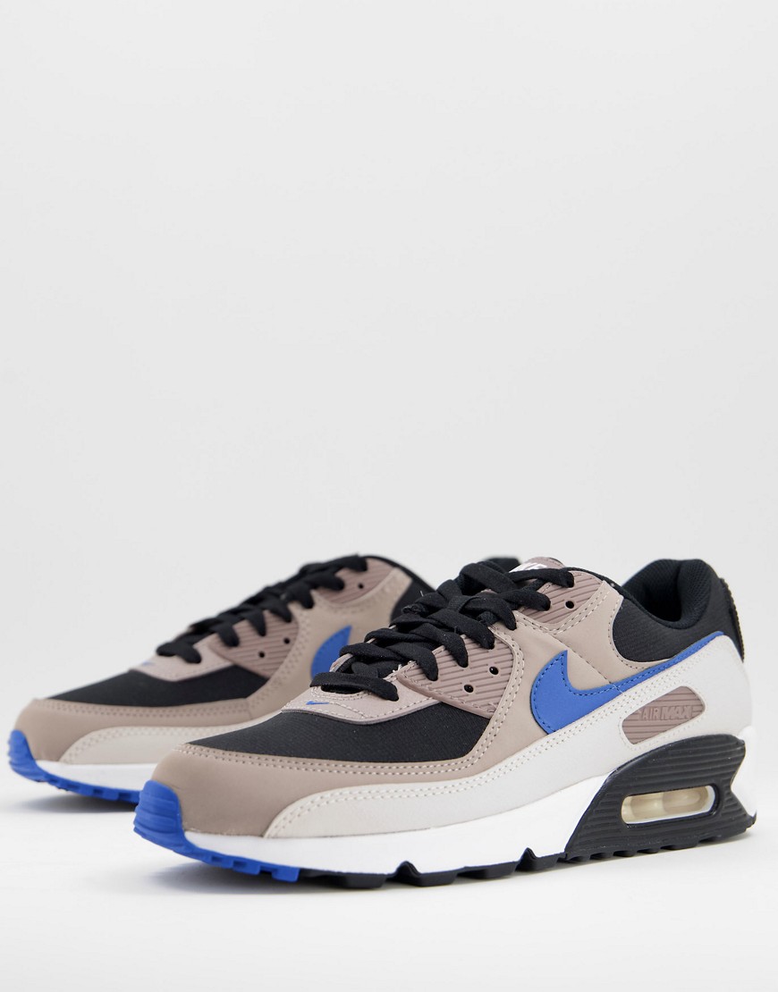 Zapatillas deportivas color piedra y azules Air Max 90 de Nike-Beis neutro