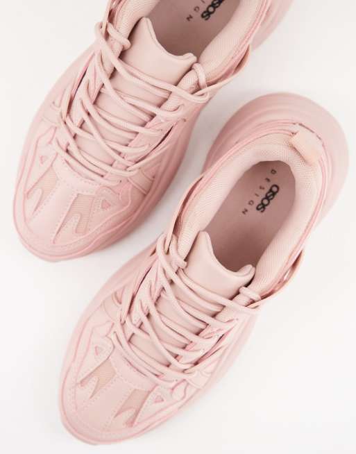 Zapatillas deportivas rosas con suela gruesa Deejay de ASOS DESIGN, 3 de 4