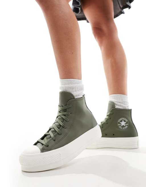 Converse verde caqui best sale